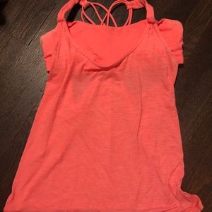 Lululemon peach/coral tank with attached bra